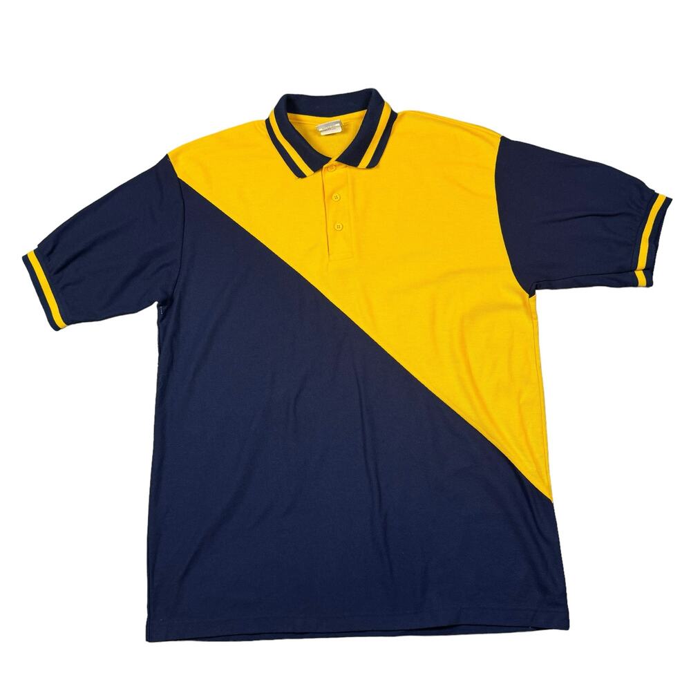 Polo Men's XL Vintage Hartwell Sports Colorblock Navy White Short Sleeve‎ Shirt